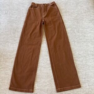 NWOT Madewell Jeans Womens Size 23‎ Emmett Wide-Leg Boho Dried Acorn Pants